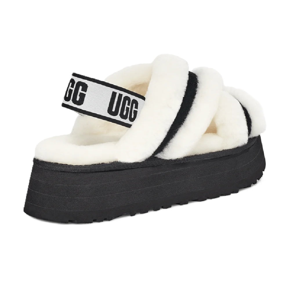 Women's UGG Disco Cross Slide White Black (1121550-WHT)