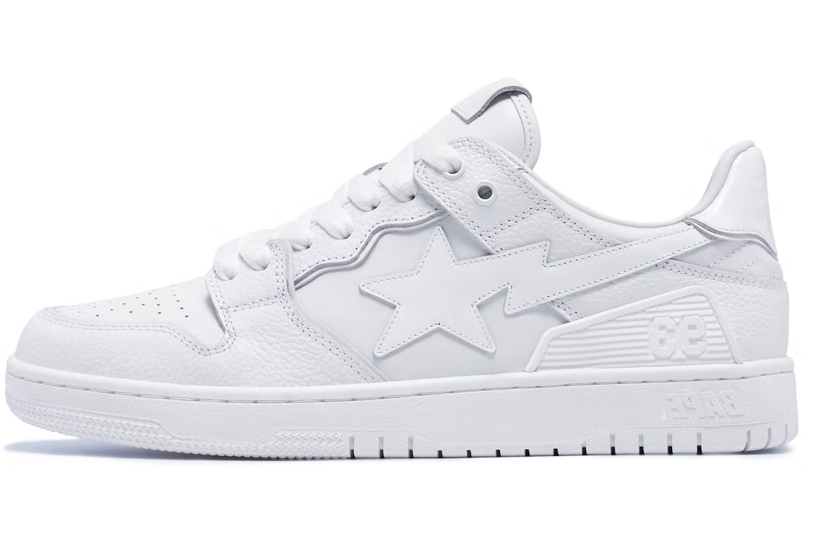 A Bathing Ape Bape Sk8 Sta Triple White Patent Leather