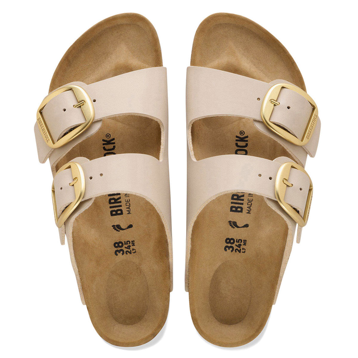 Birkenstock Womens Arizona Big Buckle Sandals Shoes - Sandcastle Birko-Flor