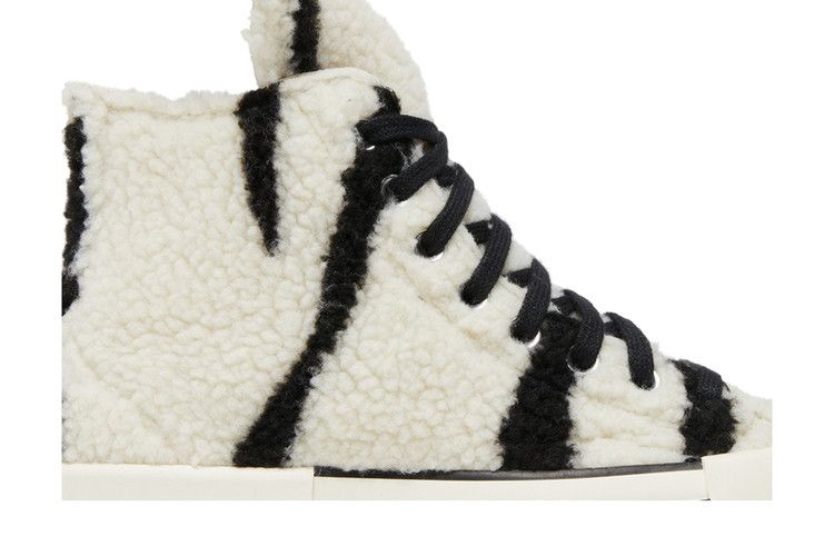 Converse TURBODRK Chuck Taylor All Star 70 Hi Rick Owens DRKSHDW Sherpa Zebra Print White Black