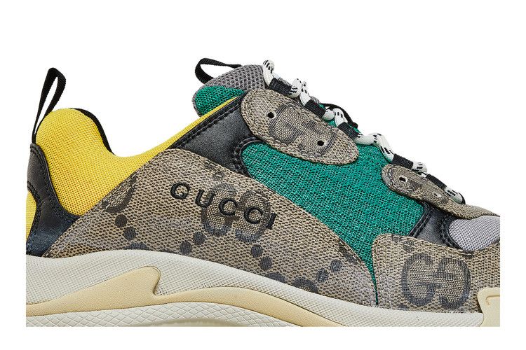 Gucci x Balenciaga The Hacker Project Triple S Beige Green Yellow