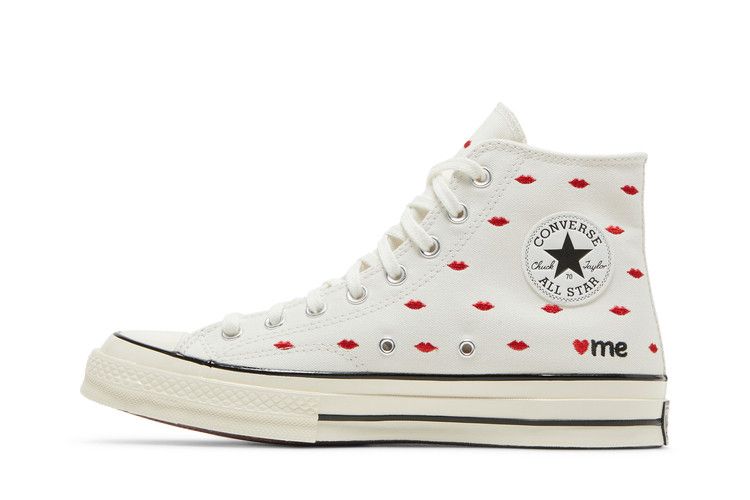 Converse Chuck Taylor All Star 70 Hi Embroidered Lips Vintage White