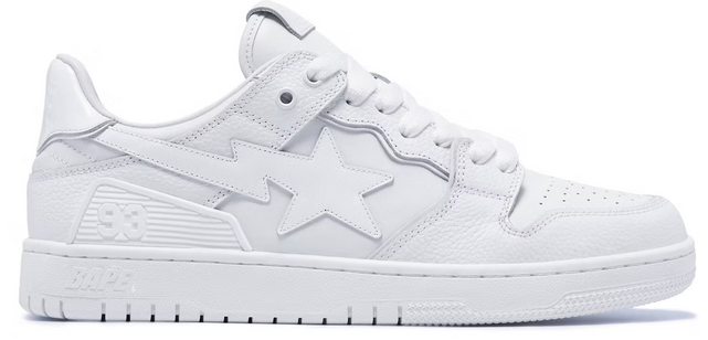 A Bathing Ape Bape Sk8 Sta Triple White Patent Leather