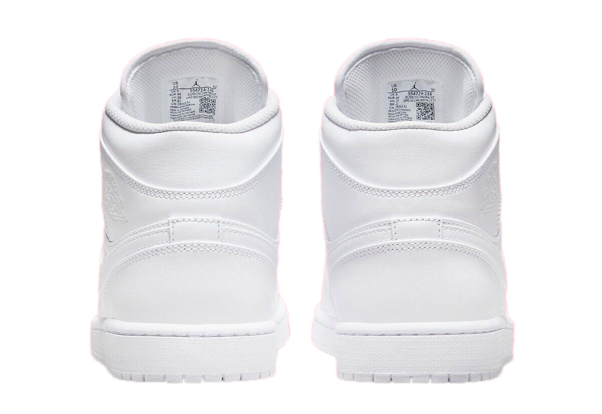 Men's Jordan 1 Mid White/White-White (554724 136)