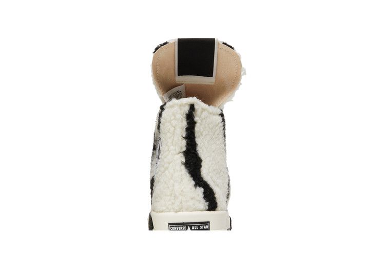 Converse TURBODRK Chuck Taylor All Star 70 Hi Rick Owens DRKSHDW Sherpa Zebra Print White Black