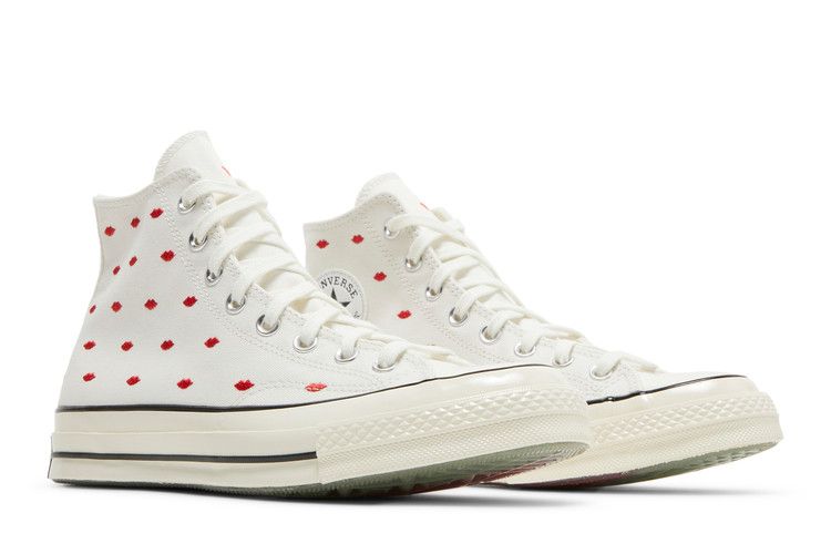 Converse Chuck Taylor All Star 70 Hi Embroidered Lips Vintage White