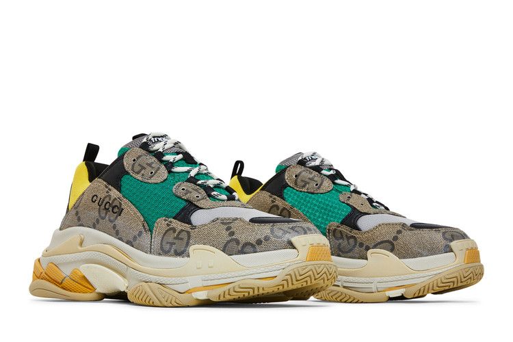 Gucci x Balenciaga The Hacker Project Triple S Beige Green Yellow