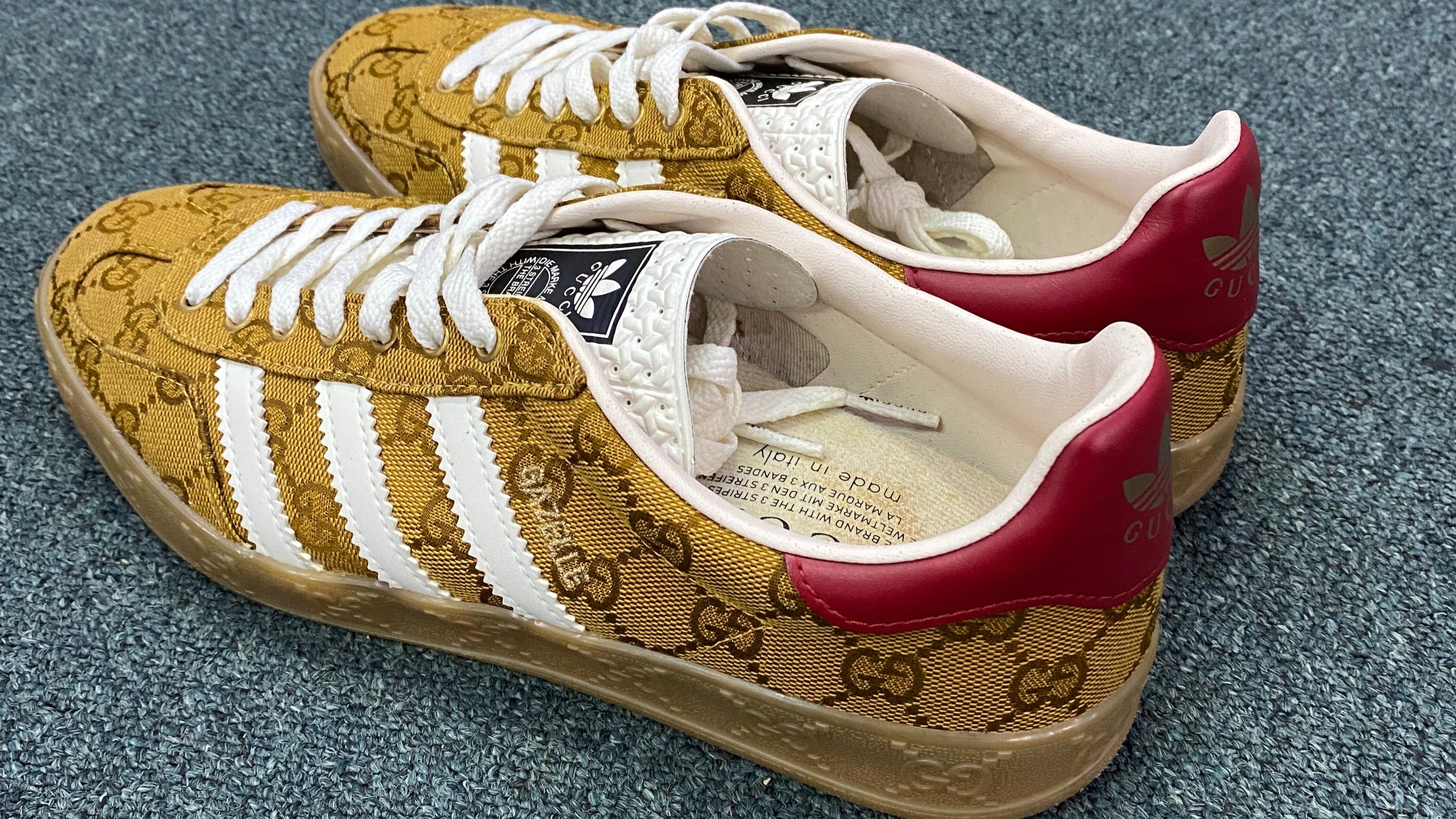 Adidas Gazelle Gucci Original Gg Beige Brown