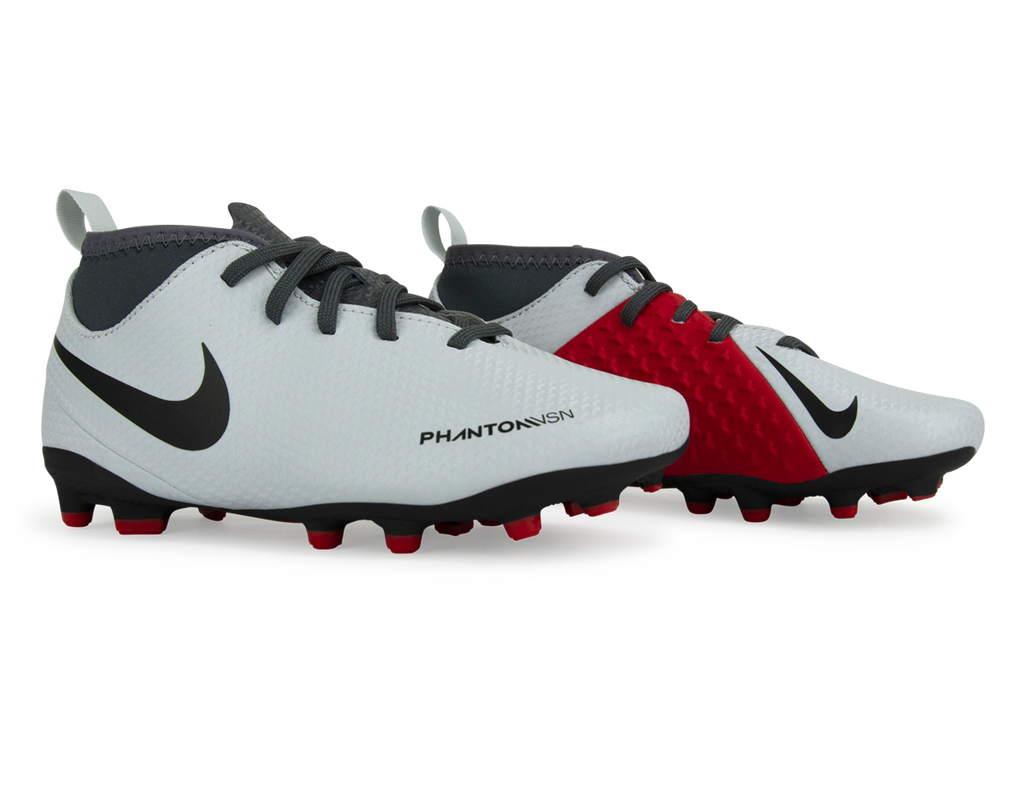 Nike Kids Phantomvsn Club Df Fg/Mg Pure Platinum/Black/Light Crimson/Dark Grey