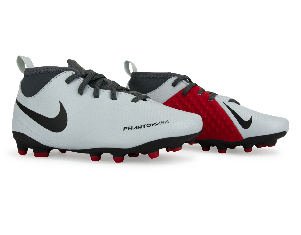 Nike Kids Phantomvsn Club Df Fg/Mg Pure Platinum/Black/Light Crimson/Dark Grey