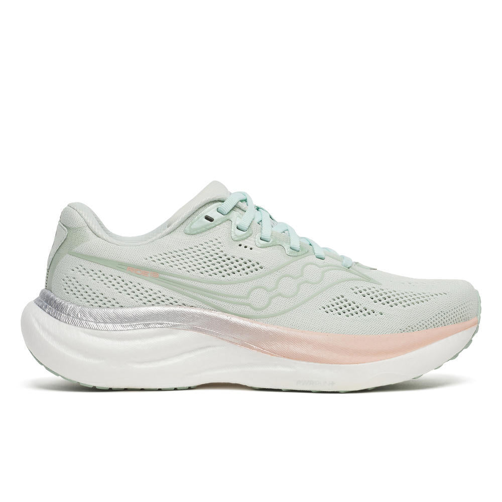 Saucony Women's Ride 19 Running Shoes in Mist/Cameo (Wide)
