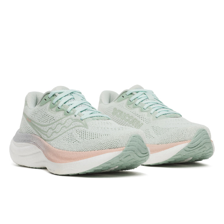 Saucony Women's Ride 19 Running Shoes in Mist/Cameo (Wide)