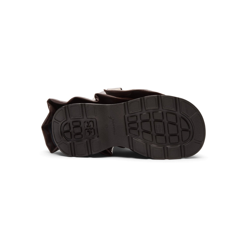 Ganni Kat Croc High Boot (Chocolate Fondant)