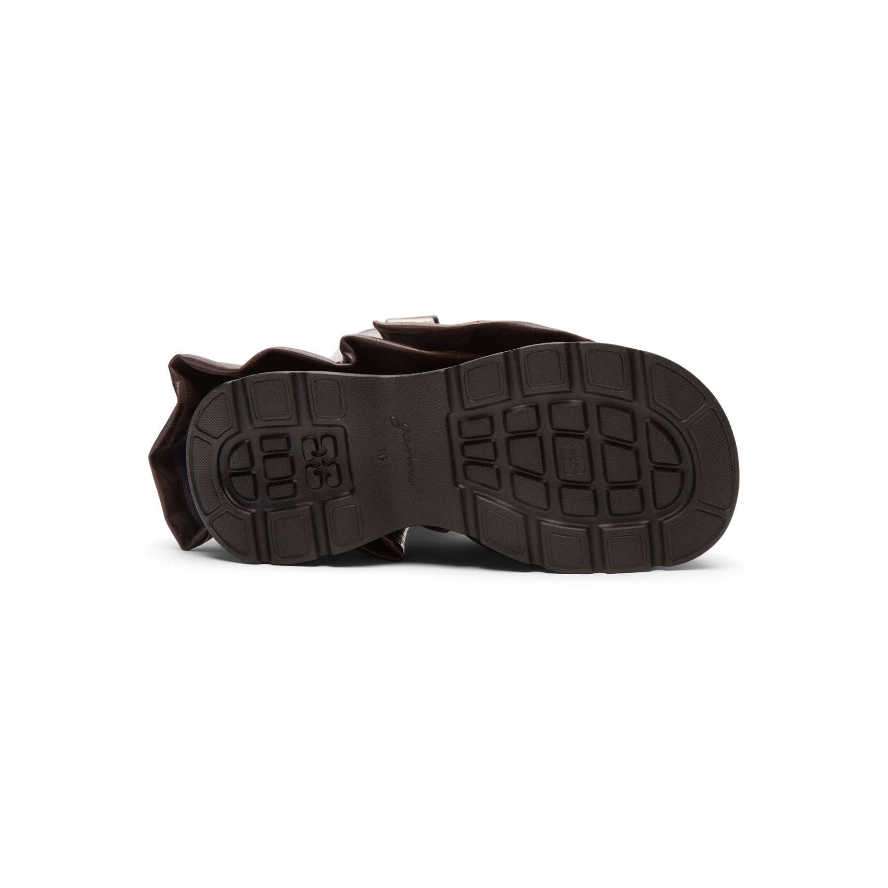 Ganni Kat Croc High Boot (Chocolate Fondant)