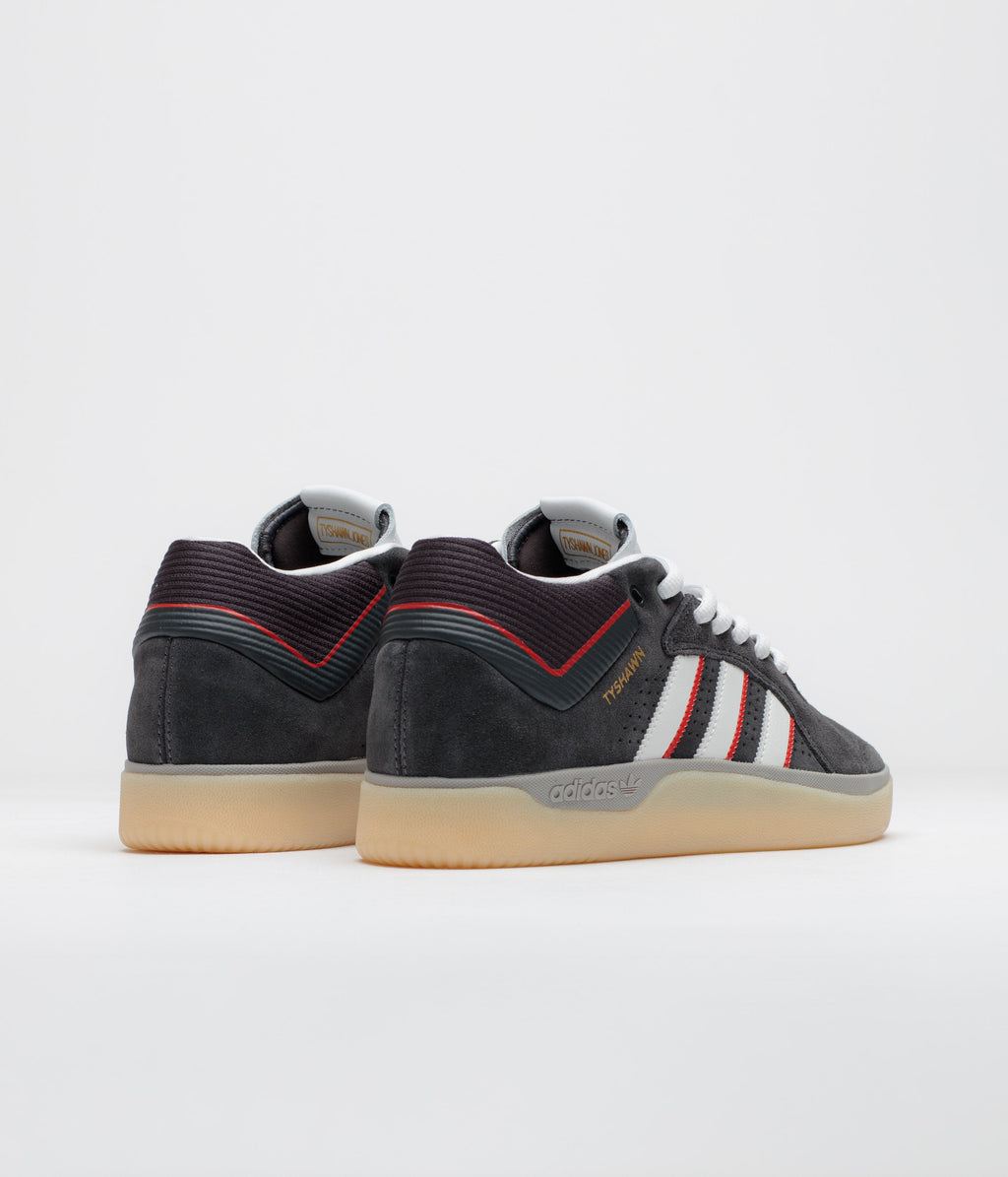 Adidas Tyshawn Shoes - Carbon / Crystal White / Better Scarlet