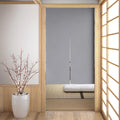 Japanese-style room with tatami mat floor, sliding door, and potted plant.