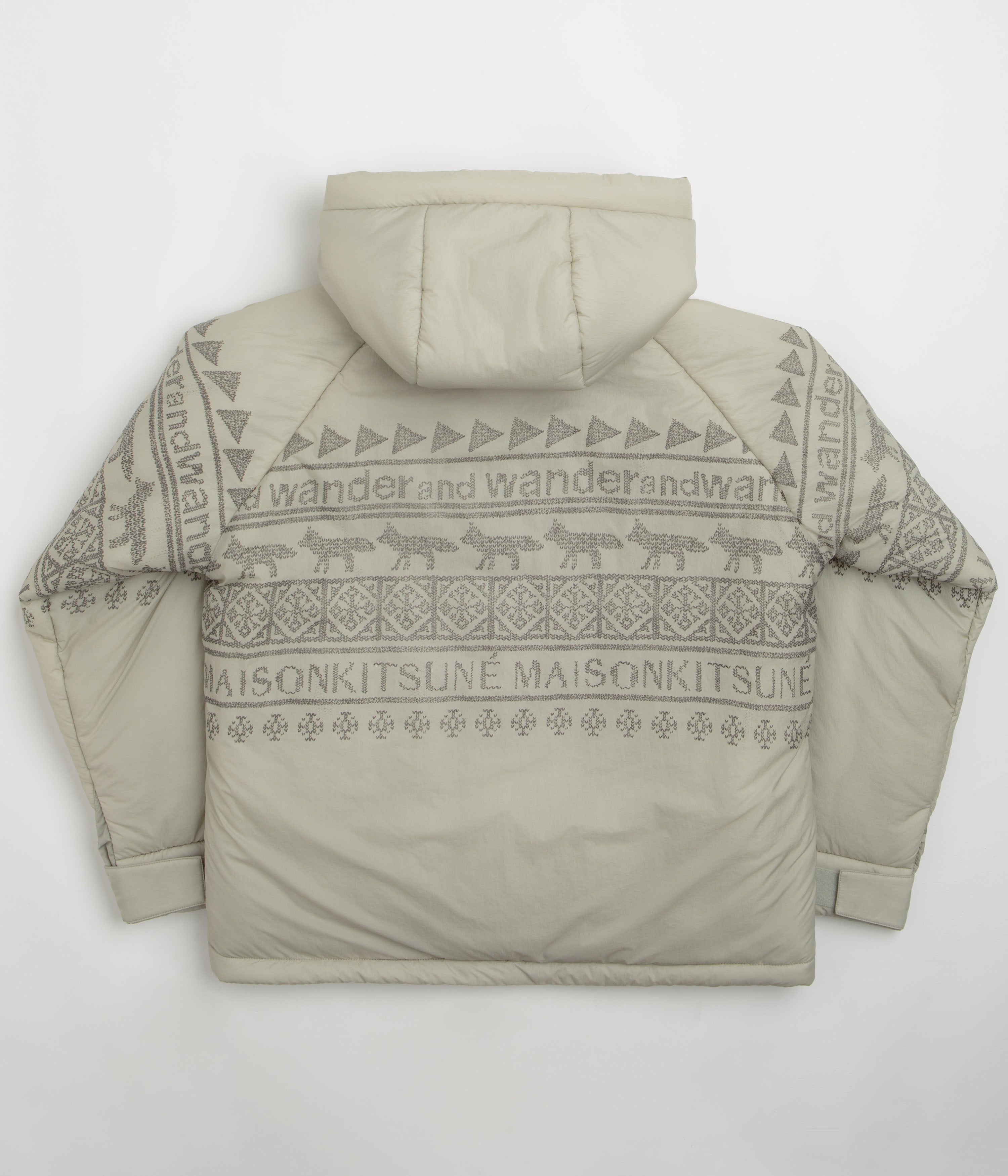 and wander x Maison Kitsune Nordic Border Insulation Jacket - Light Beige