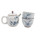 Bamboo Motif Hand-Painted Tea Set