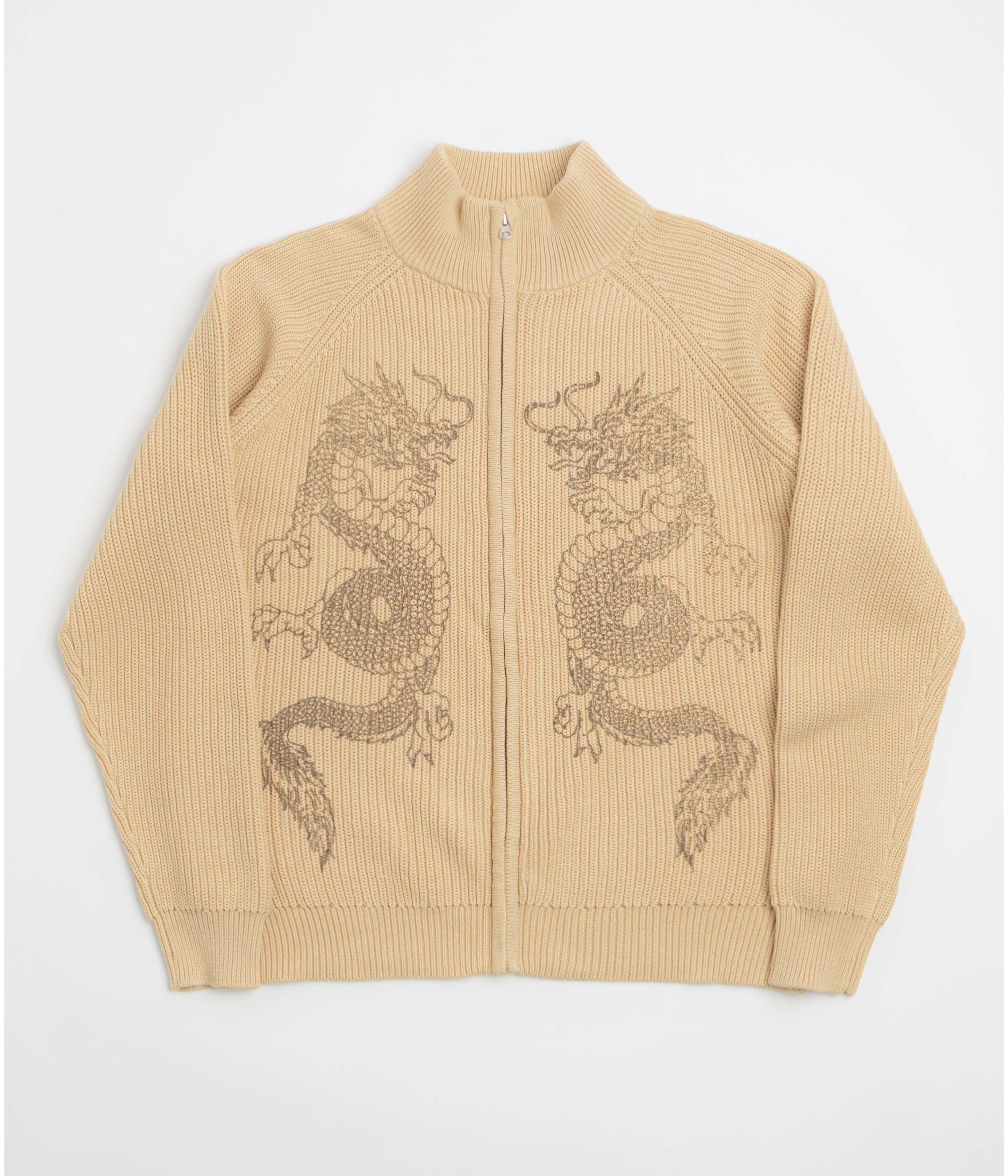 Butter Goods Dragon Zip-Thru Knit Sweatshirt - Sand