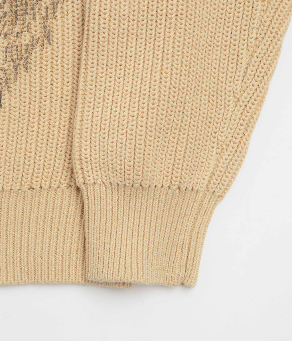 Butter Goods Dragon Zip-Thru Knit Sweatshirt - Sand