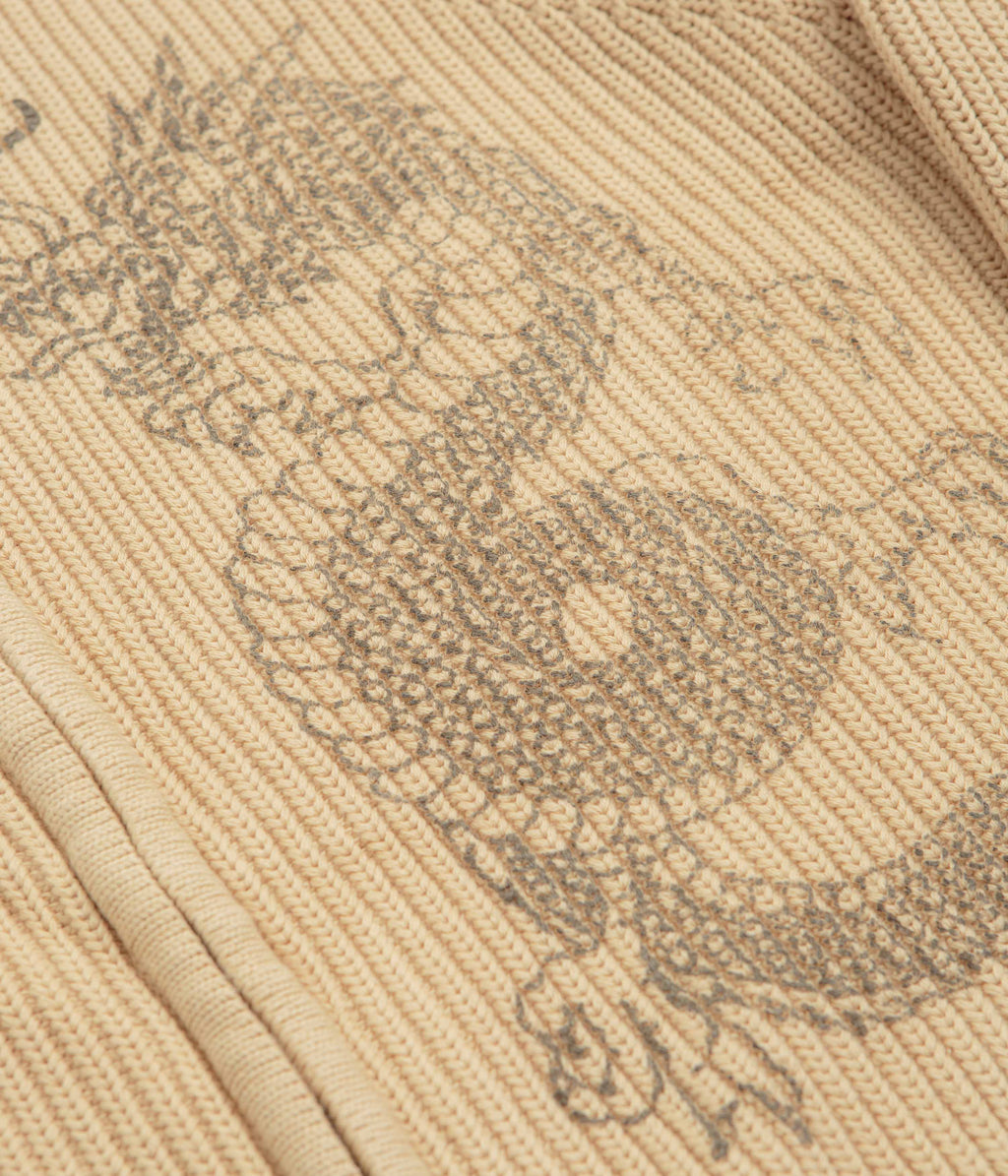 Butter Goods Dragon Zip-Thru Knit Sweatshirt - Sand