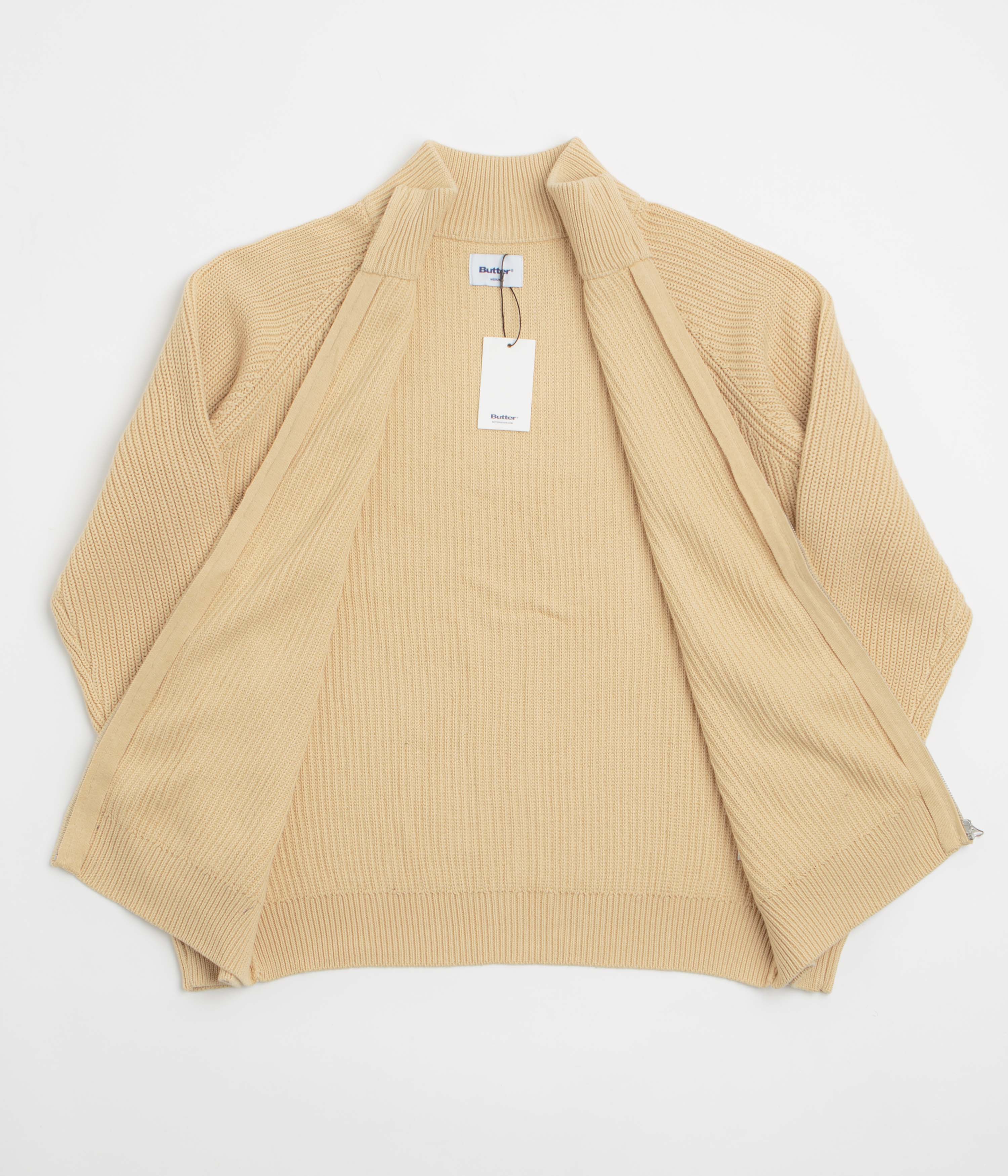 Butter Goods Dragon Zip-Thru Knit Sweatshirt - Sand