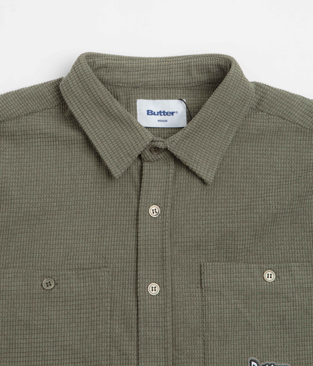 Butter Goods Grid Corduroy Overshirt - Olive