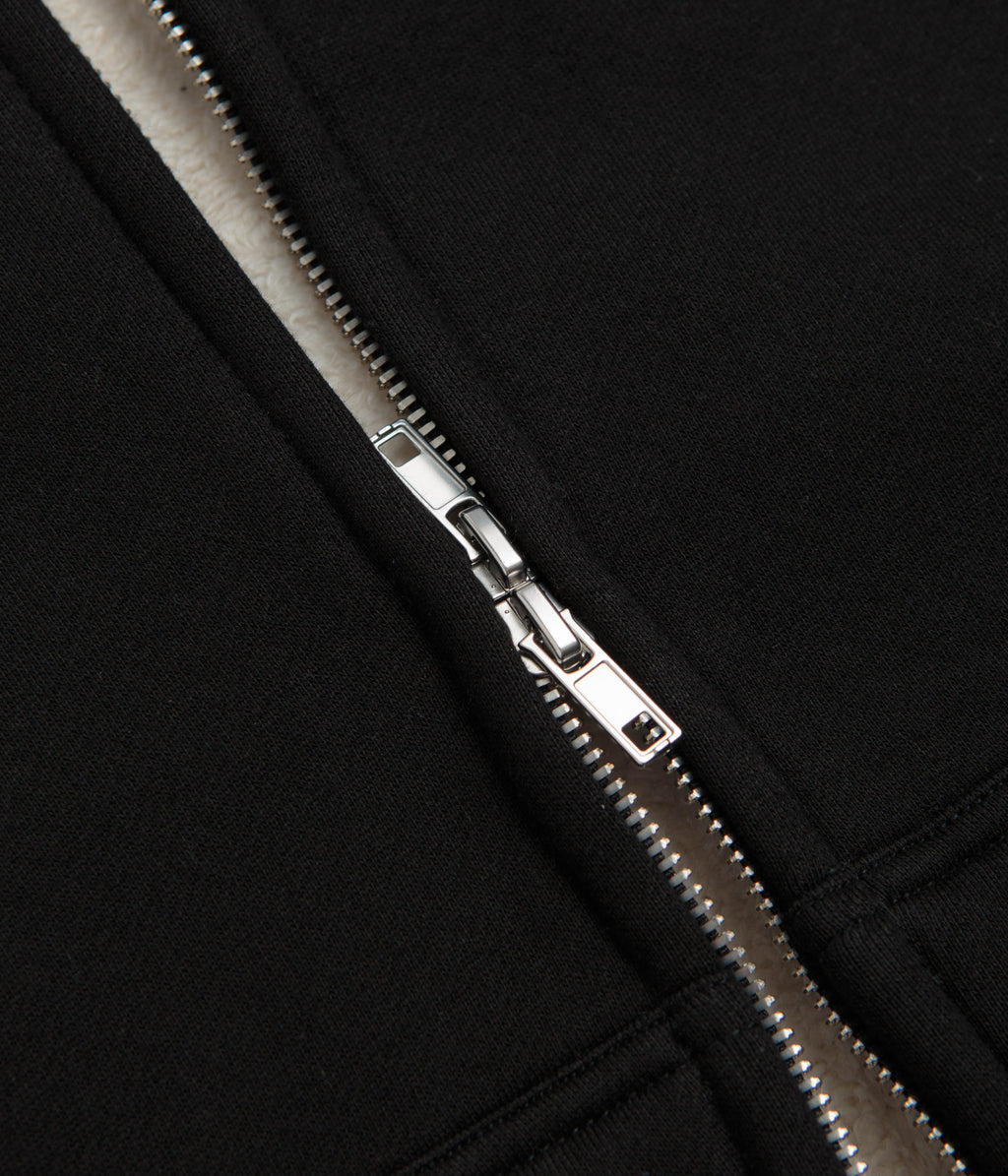 Butter Goods Pile Lined Zip-Thru Hoodie - Black