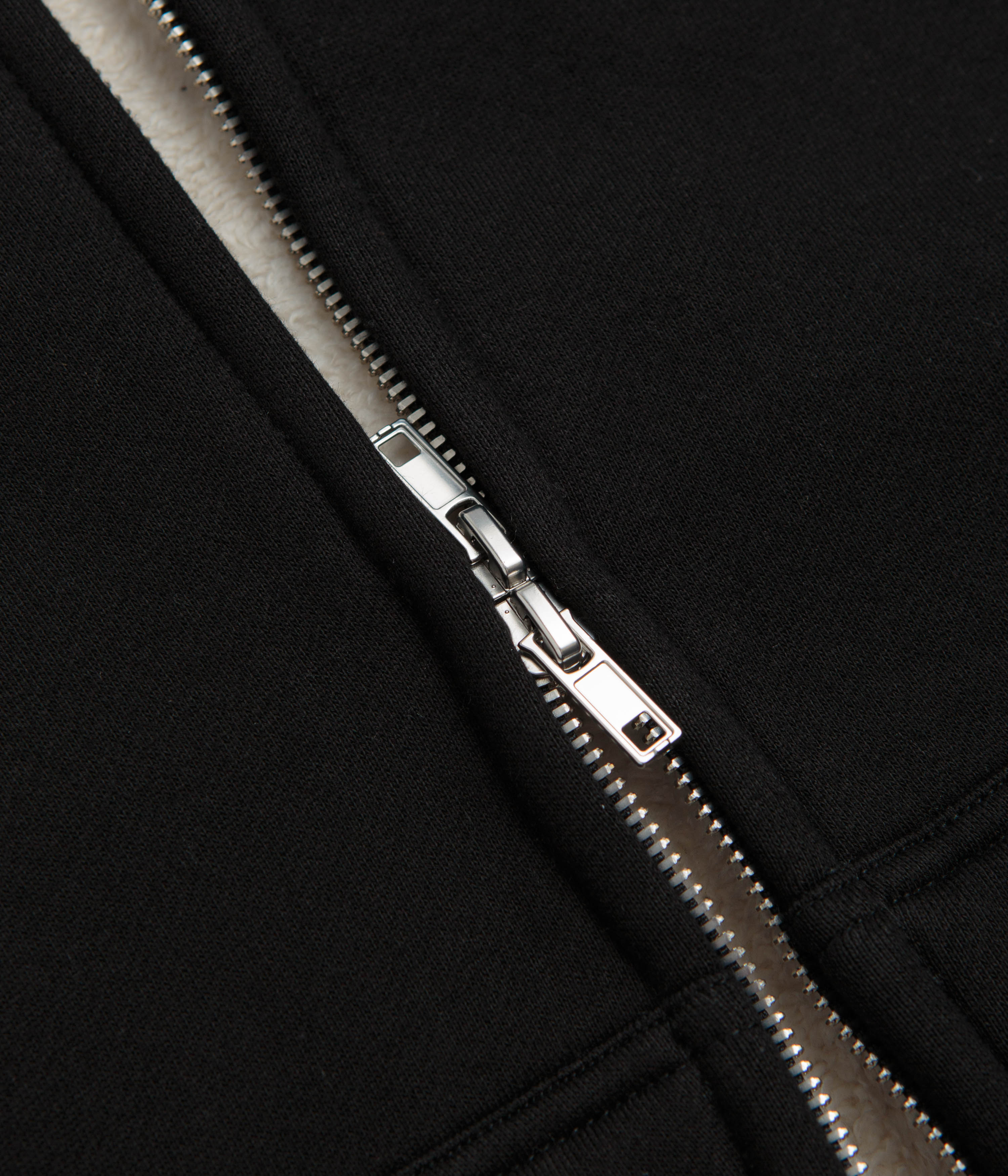 Butter Goods Pile Lined Zip-Thru Hoodie - Black