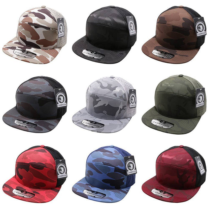 CAMBRIDGE CAMO CAMPER PERSNAPBACK FORATED HATS
