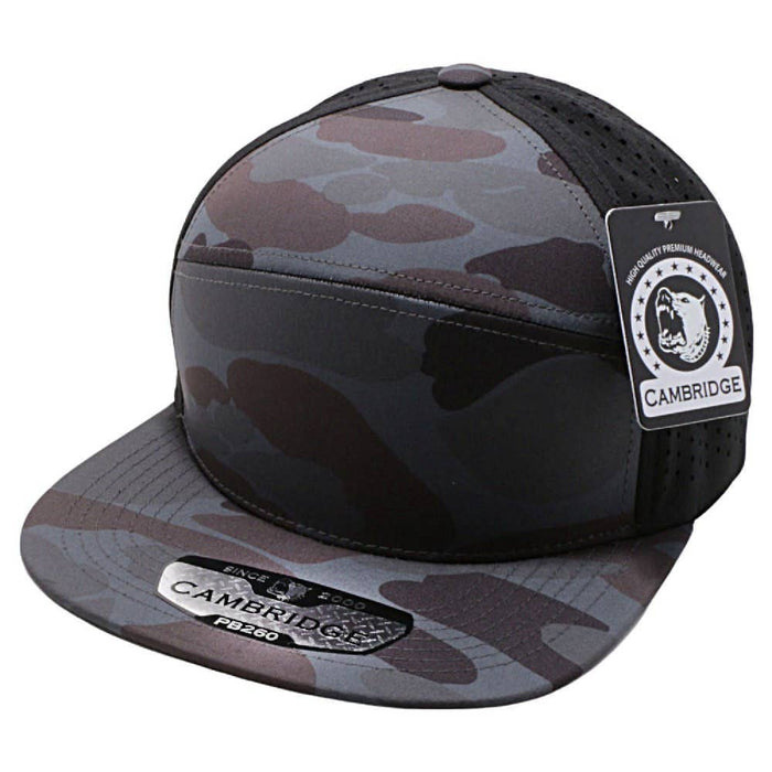 CAMBRIDGE CAMO CAMPER PERSNAPBACK FORATED HATS
