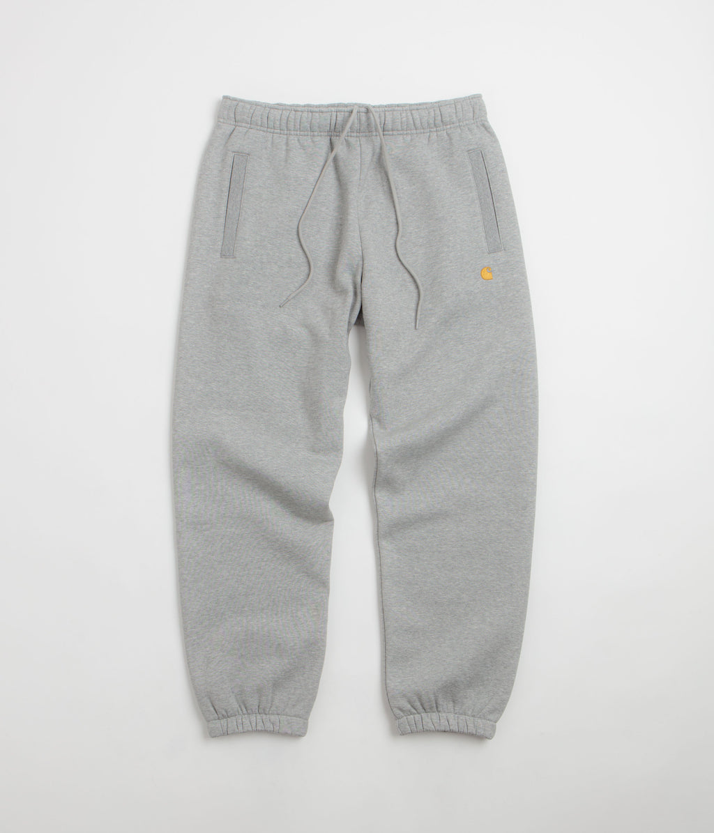 Carhartt Chase Sweatpants - Grey Heather / Gold / Grey