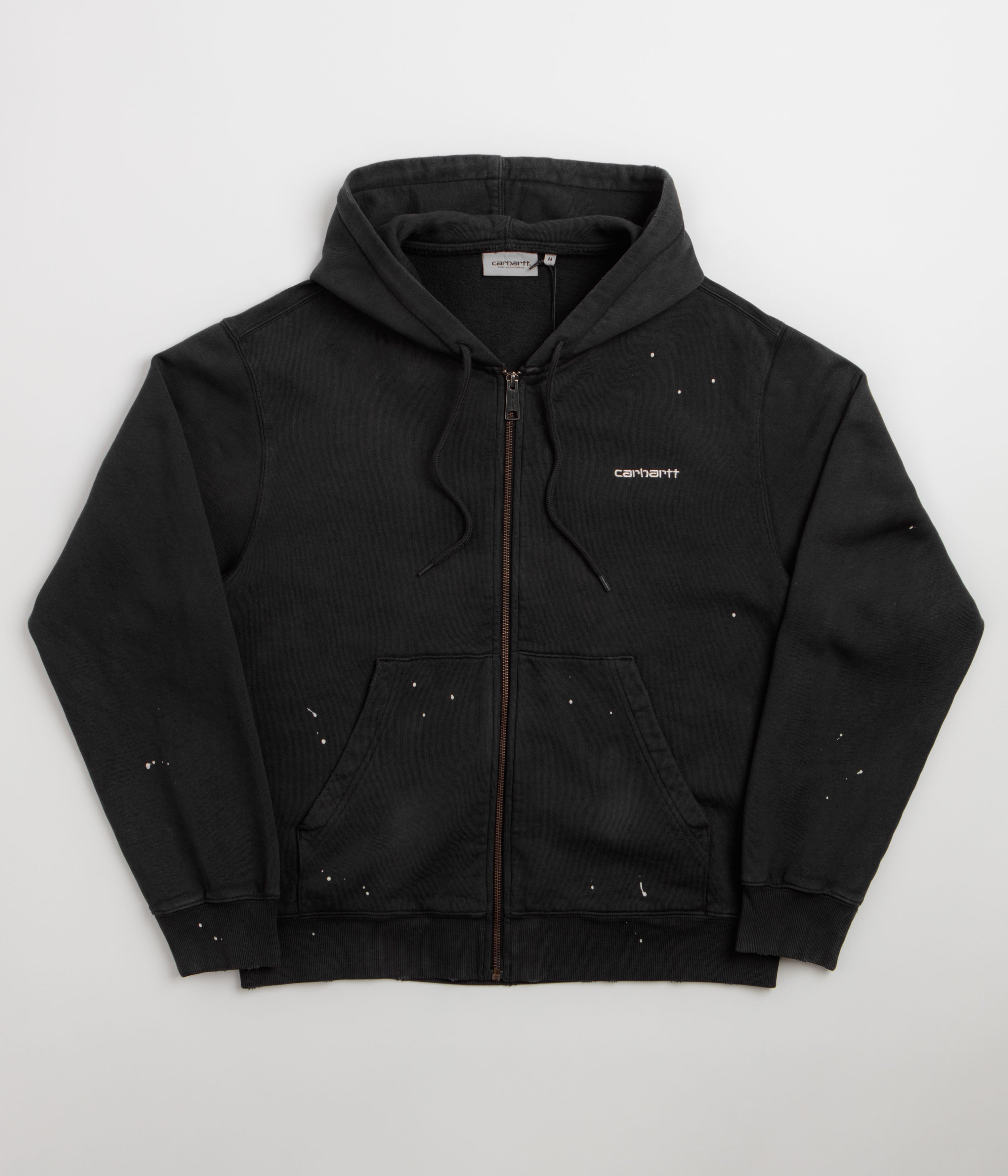 Carhartt Hooded Painter Jacket - Black Destroy Wash / Splatter