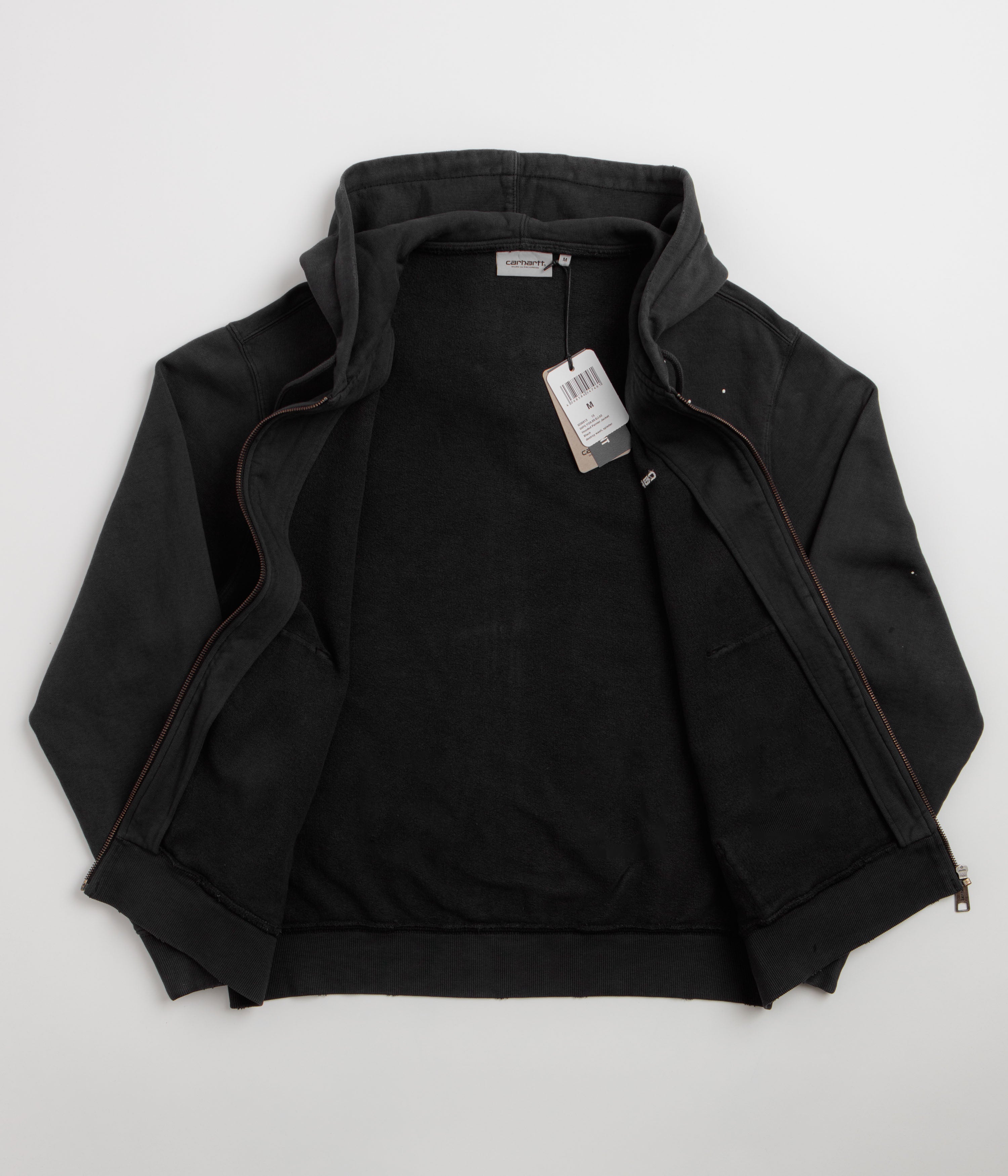 Carhartt Hooded Painter Jacket - Black Destroy Wash / Splatter