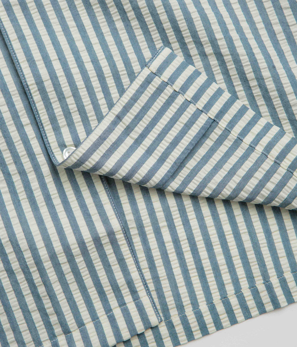 Carhartt Leavel Short Sleeve Shirt - Leavel Stripe / Blue River / Wax