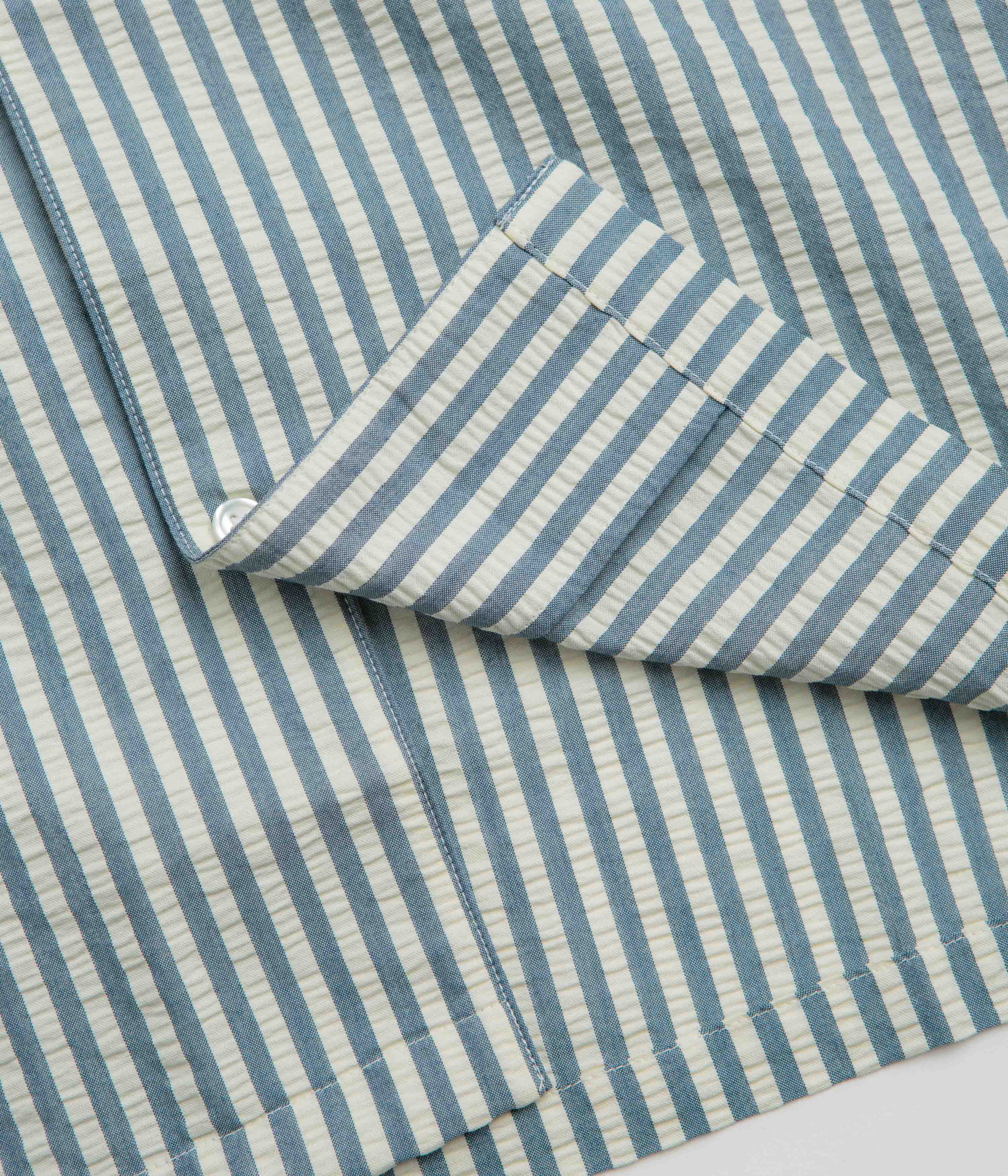Carhartt Leavel Short Sleeve Shirt - Leavel Stripe / Blue River / Wax