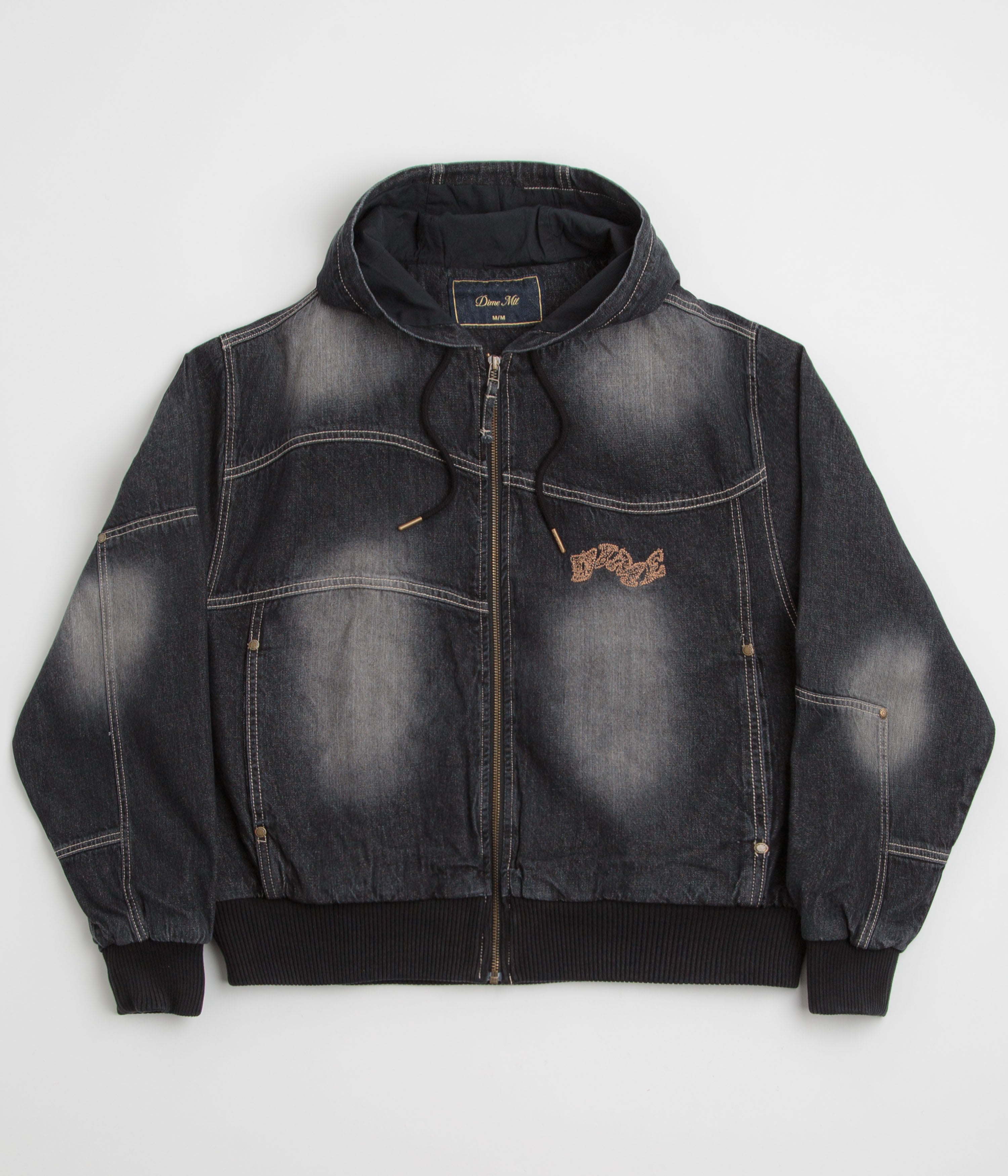 Dime Hooded Utility Jacket - Sandblasted Black