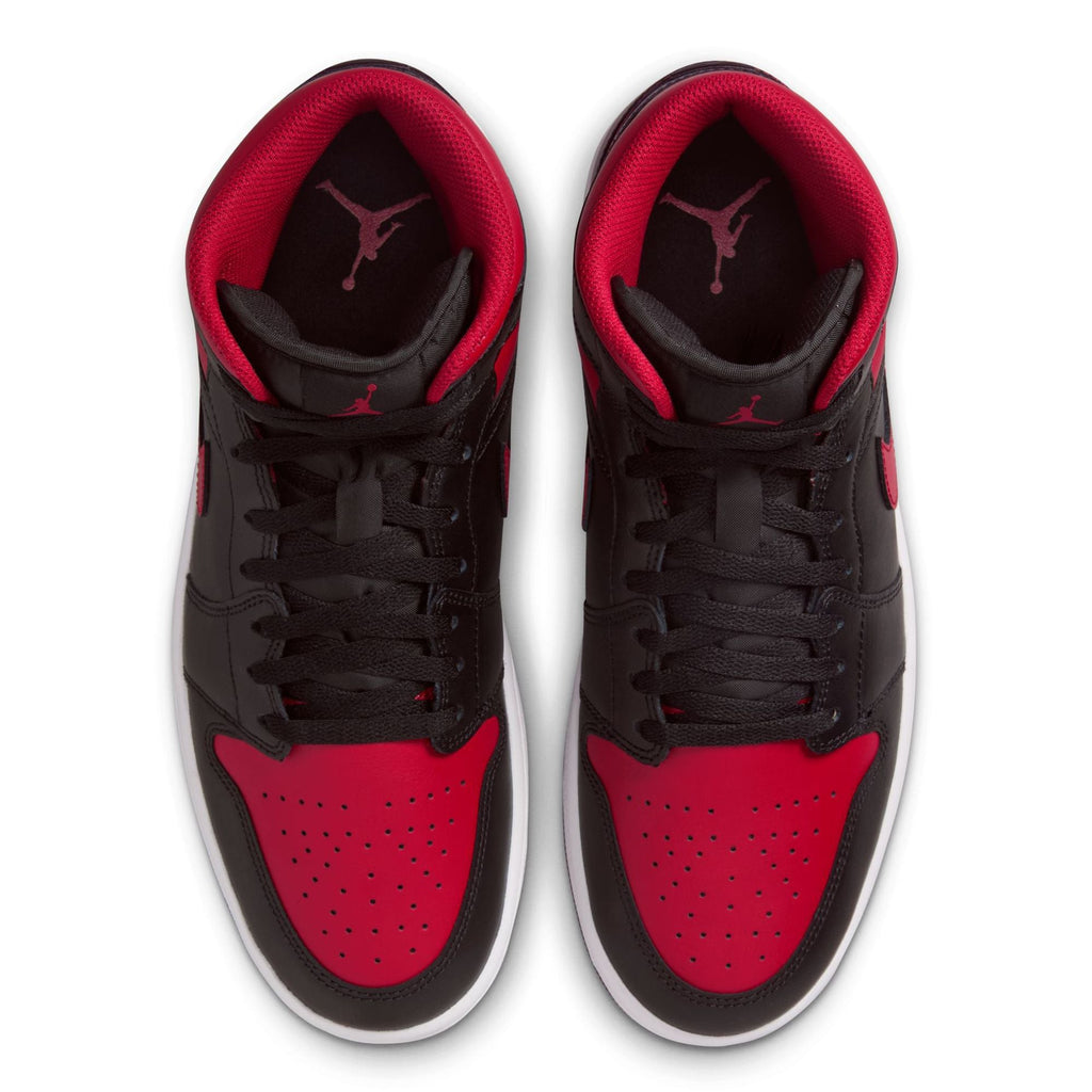 Men's Jordan 1 Mid Black/Varsity Red-Summit White (DQ8426 067)