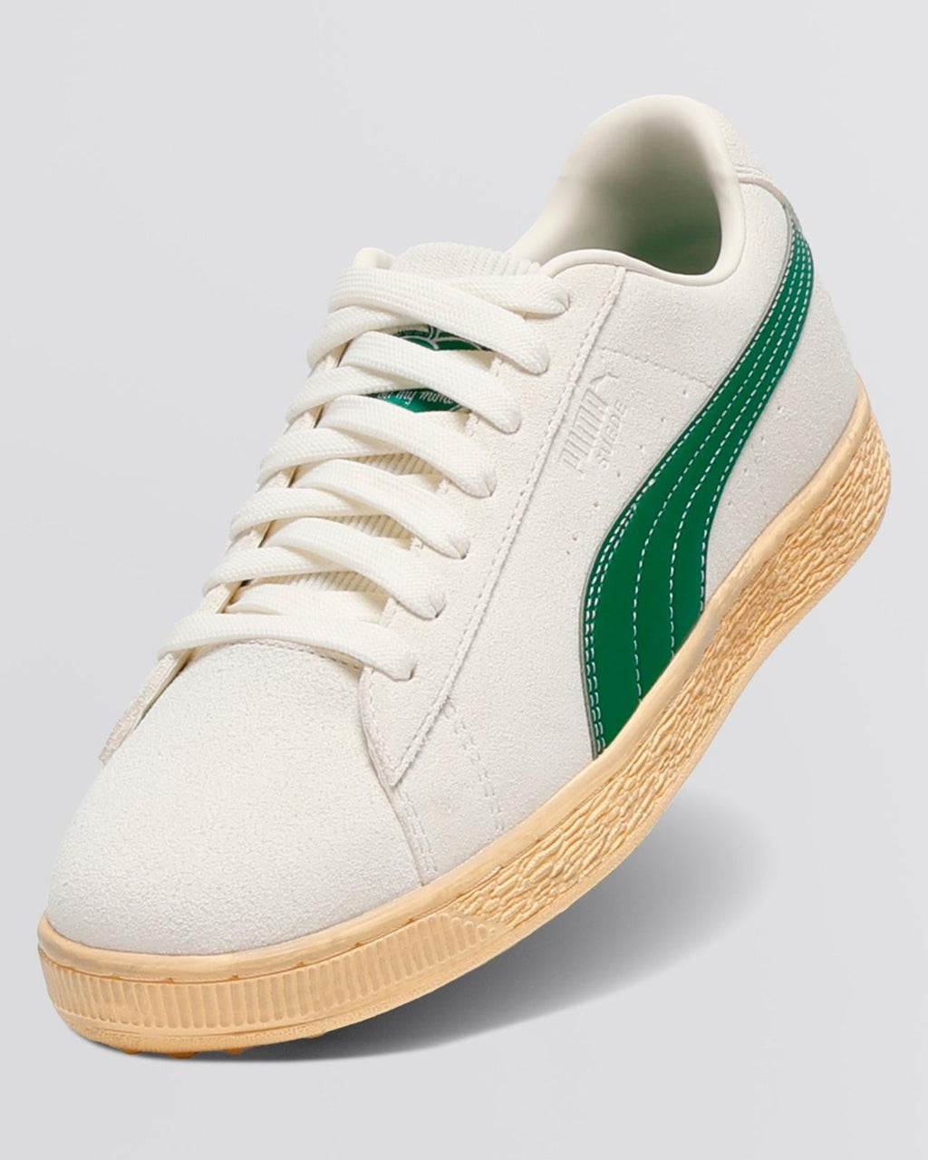 Puma Suede Golf Shoes Warm White/Luso Green