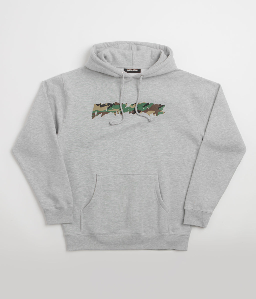 Fucking Awesome Camo Logo Hoodie - Ash Heather