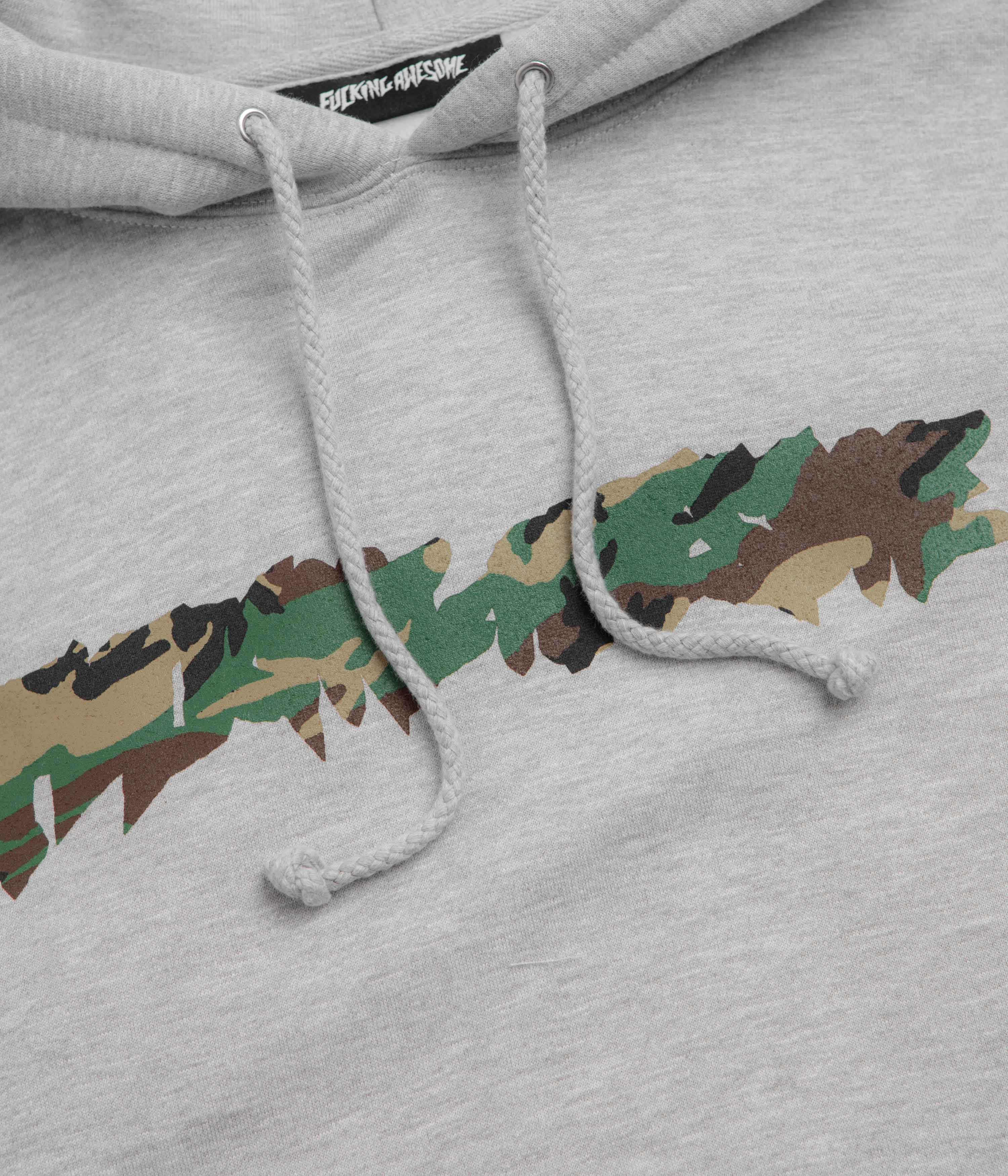 Fucking Awesome Camo Logo Hoodie - Ash Heather