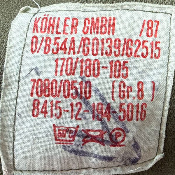 GERMAN ARMY SURPLUS TANKER'S FLEECE COVERALL LINER