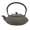 Gold & Gray Cast Iron Teapot