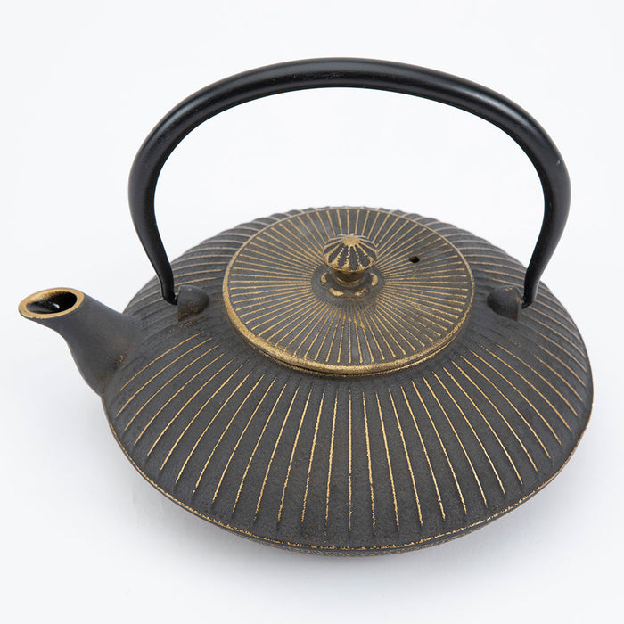 Gold & Gray Cast Iron Teapot