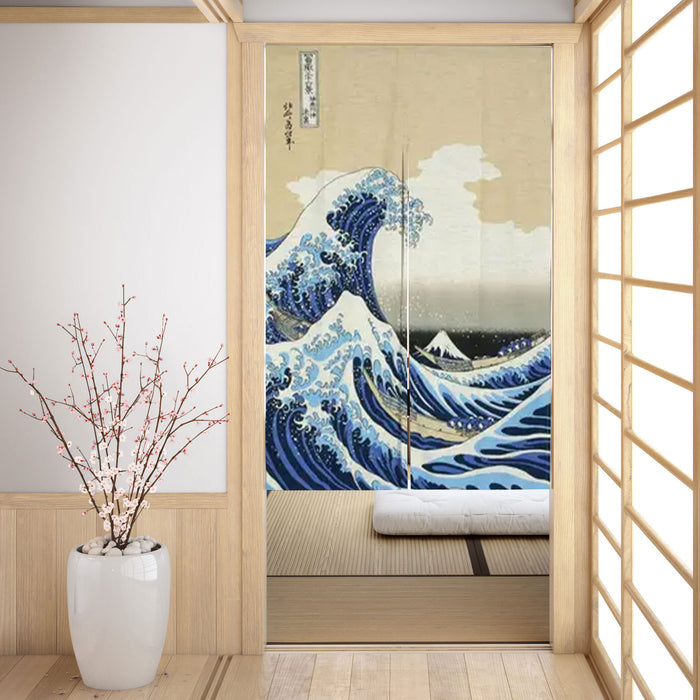 Great Wave Graphic Noren Japanese Door Curtain