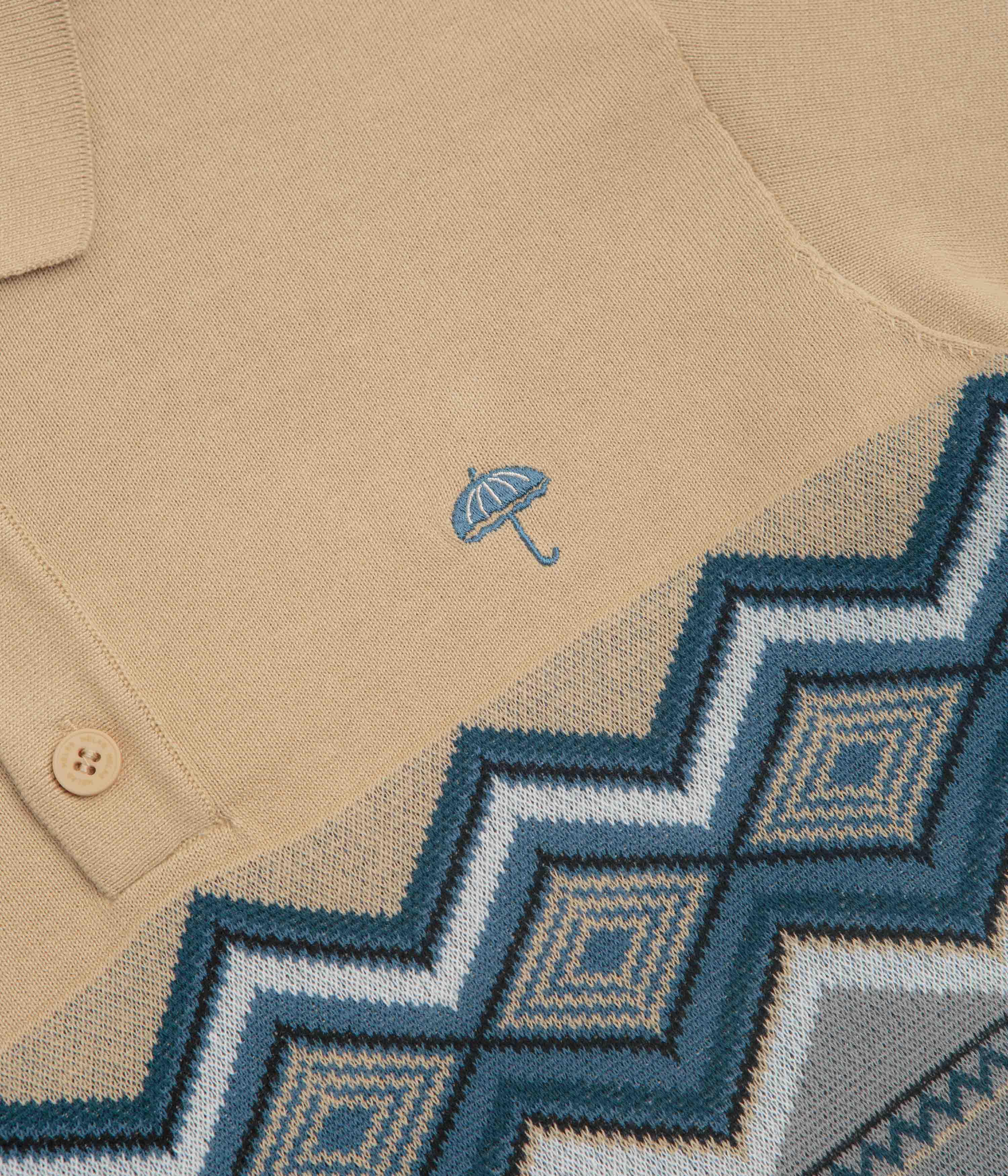 Helas Ete Knit Polo Shirt - Beige