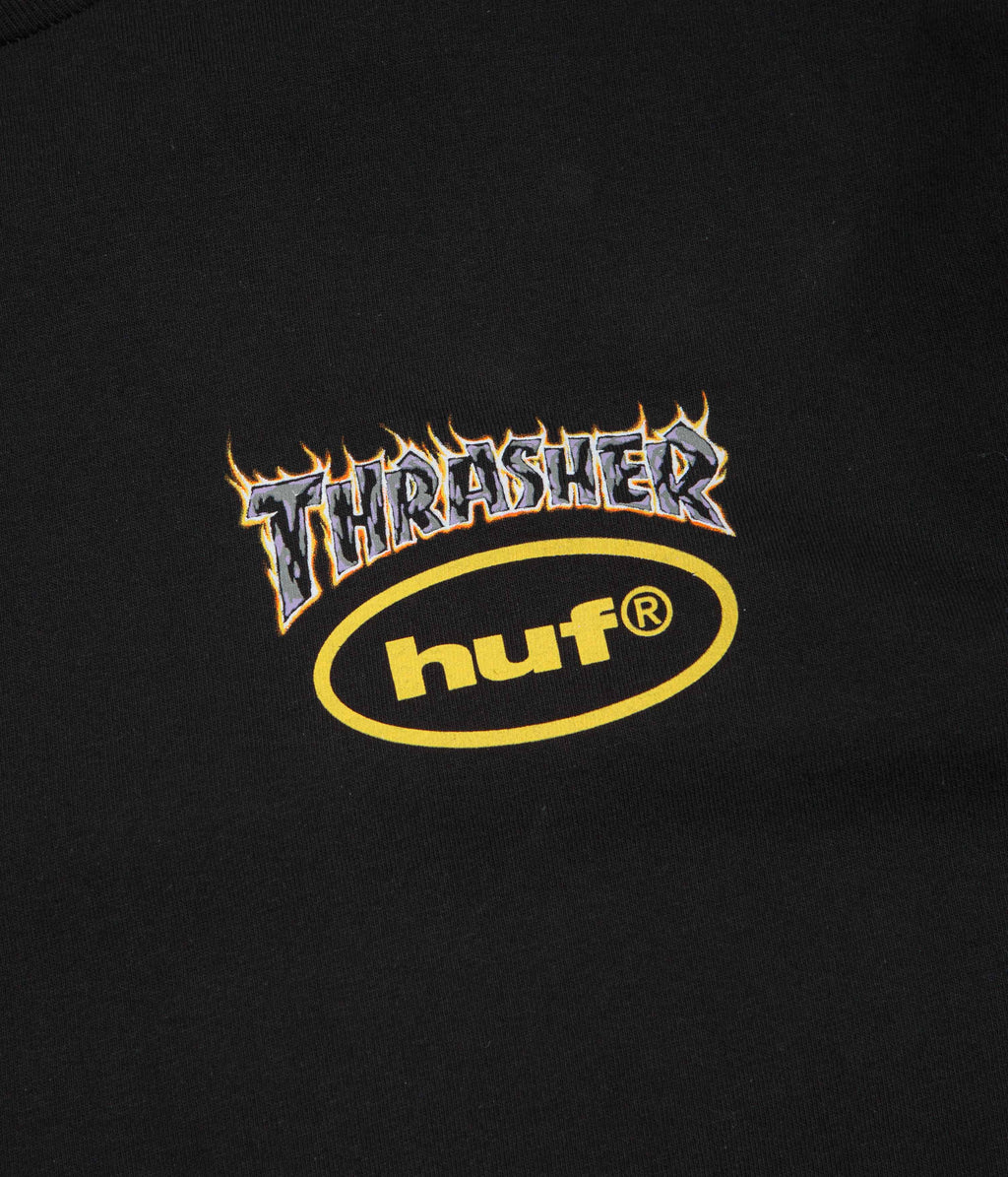 HUF x Thrasher Meltdown T-Shirt - Black