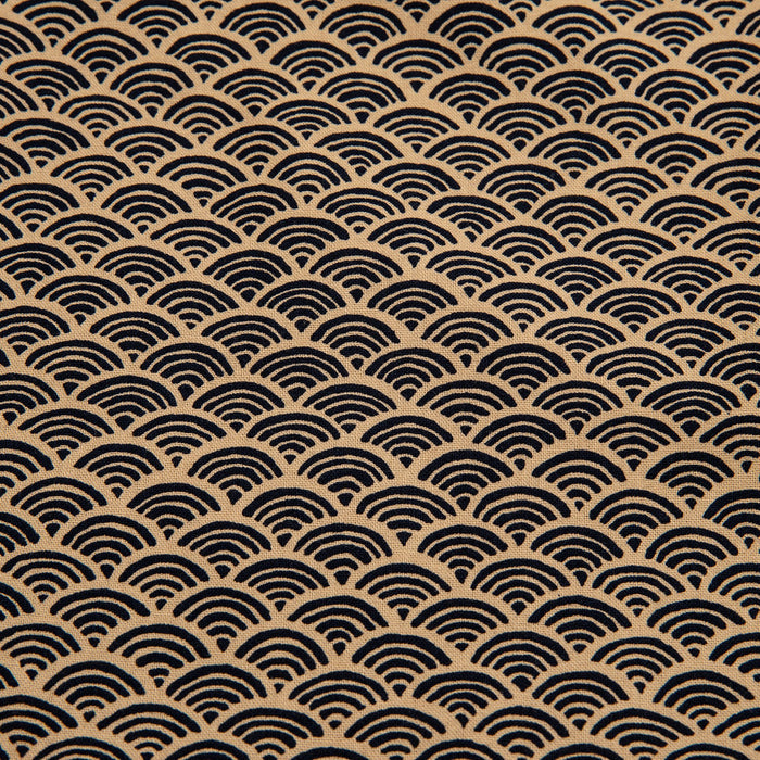 Imported Japanese Fabric- Nami Black_Fabric_Imported from Japan_100% Cotton_Japanese Sleep System