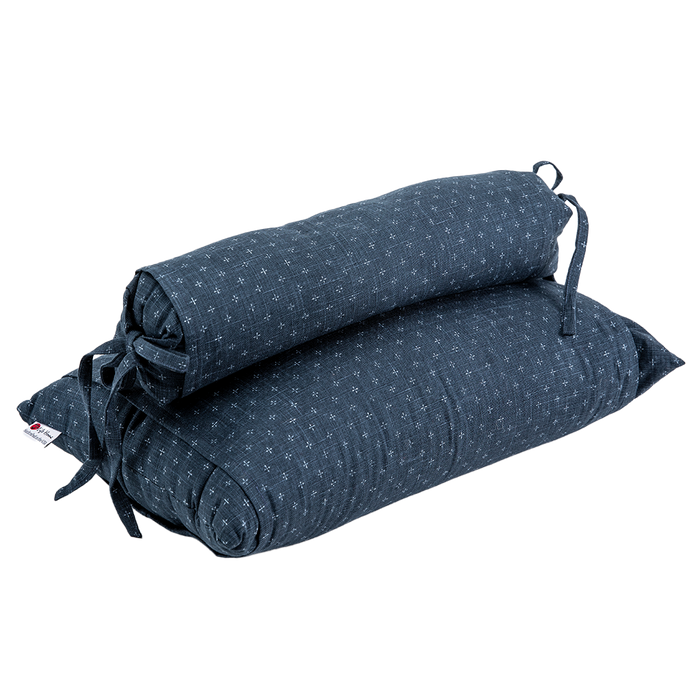 J-Life Aizome Navy Buckwheat Hull Pillow - COVER ONLY