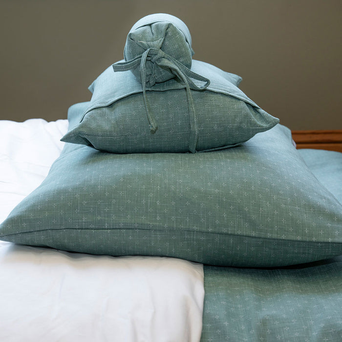 J-Life Asagi Green Buckwheat Hull Pillow - COVER ONLY
